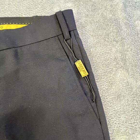 Adolfo Pants Mens 38x32 Black Wool Cashmere Super 140s Dress Slacks Flat Front - Picture 4 of 14